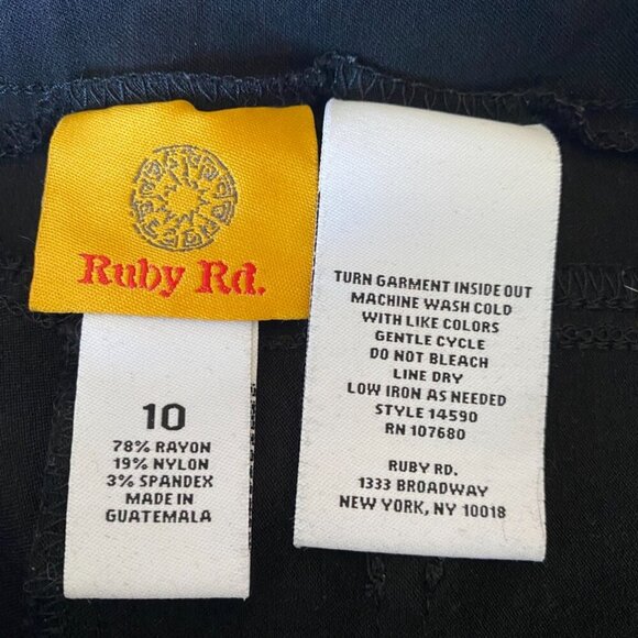 Ruby Rd Stretchy Black Ankle Pants - Picture 5 of 7